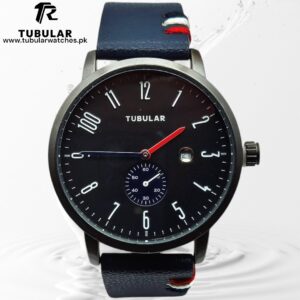 Tubular date and downsecond watch