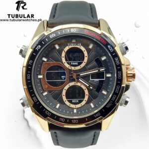 Tubular Digital and analog (dual time) watch