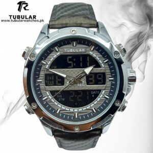 Tubular digital and analog (dual time) watches