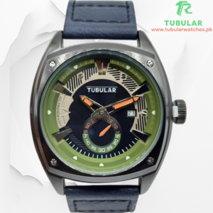 Tubular date and downsecond watch