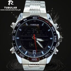 Tubular Digital and analog (dual time) watch
