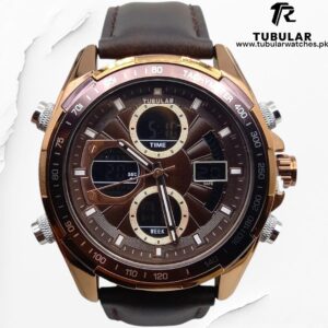 Tubular Digital and analog (dual time) watches