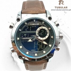Tubular Digital and analog (dual time) watches