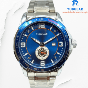 Tubular date and downsecond watch