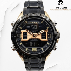 Tubular Digital and analog (dual time) watches